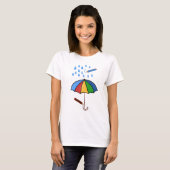Rain und Regenschirm Zeichnend Krebse T-Shirt (Vorne ganz)