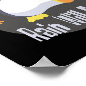Rain wird Kawaii lustigen Baby Pinguin glücklich f Poster (Ecke)