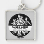 Rainbo Arena-Eis-Skaten-Eisbahn, Chicago, IL Schlüsselanhänger (Vorne)