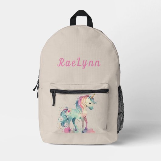 Rainbocorn Personalisiert Bedruckter Rucksack (Vorderseite)