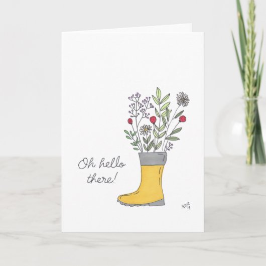 Rainboot Oh Hello There Card Dankeskarte (Vorderseite)