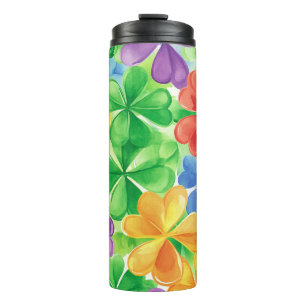 RAINBOUR FARBIERTE IRISCHE KELLTISCHE KLEEBLÄTTER THERMOSBECHER