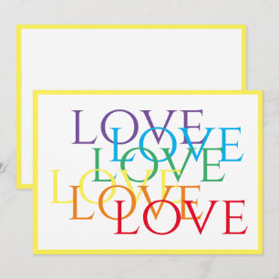 RAINBOUR LIEBE 12x18 Flat Card / Gelb Mitteilungskarte