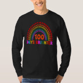 Rainbow 100 Days Brighter Teacher Student 100 Days T-Shirt (Vorderseite)
