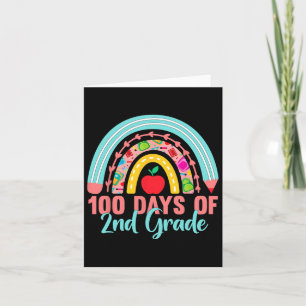 Rainbow 100 Days of 2nd Grade 100th Day Teacher St Karte
