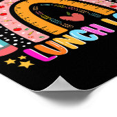 Rainbow 100 Days of School Lunch Lady Lover 100. Poster (Ecke)