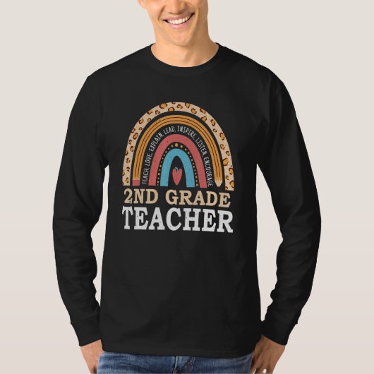 Rainbow 100th Day Of 2nd Grade Teacher 100 Days Of T-Shirt (Vorderseite)