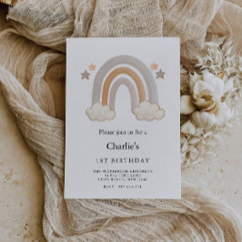 Rainbow 1. Geburtstag, Einladung