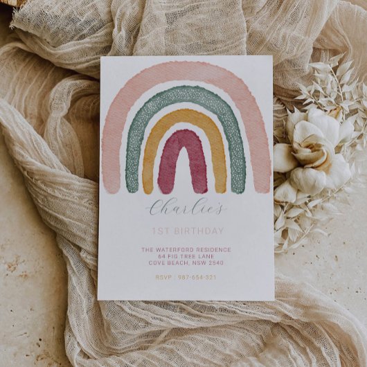 Rainbow 1. Geburtstag, Einladung