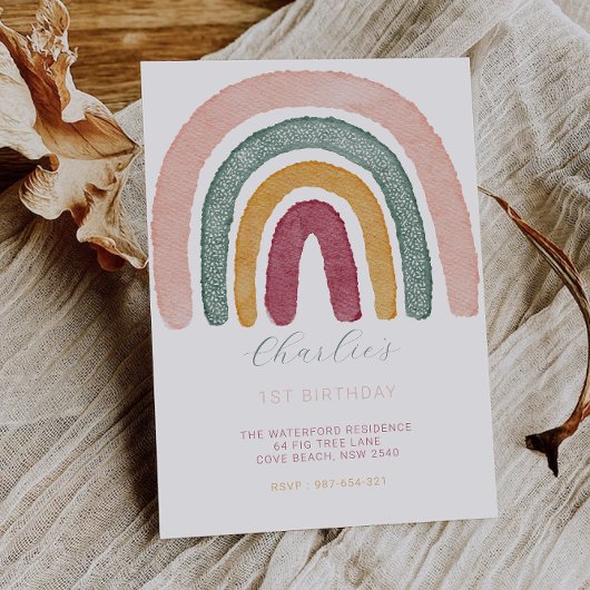 Rainbow 1. Geburtstag, Einladung