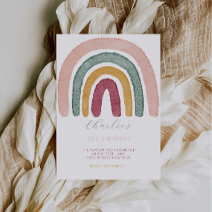 Rainbow 1. Geburtstag, Einladung