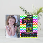 Rainbow 1. Geburtstag Einladung. Einladung (Stehend Vorderseite)