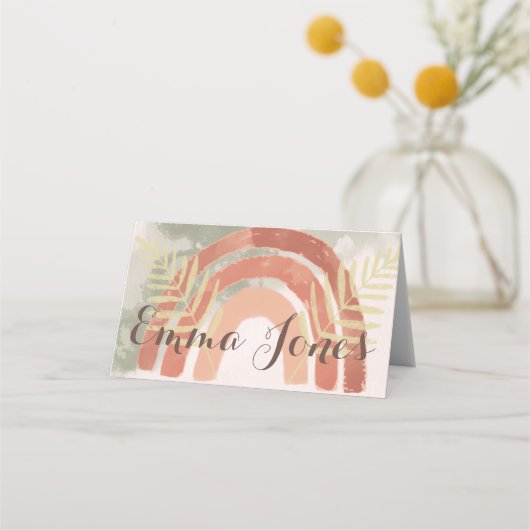 Rainbow 1. Geburtstag Platzkarte (Vorderseite)