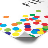 Rainbow 1 Year Old Birday Party Willkommen Poster (Ecke)