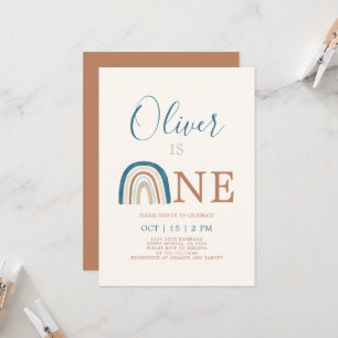 Rainbow 1st Birthday Boy Einladung