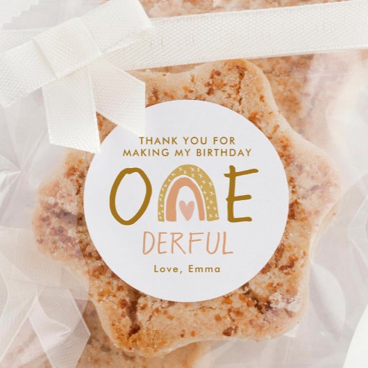 Rainbow 1st Birthday Girl Vielen Dank Runder Aufkleber