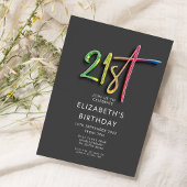 Rainbow 21. Geburtstag Einladung