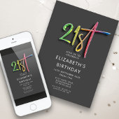 Rainbow 21. Geburtstag Einladung