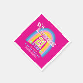 Rainbow 21st Birthday Hot Pink Serviette (Ecke)