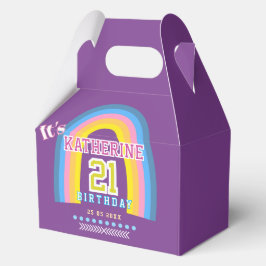 Rainbow 21st Birthday Purple Geschenkschachtel