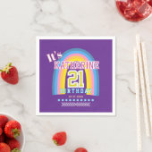 Rainbow 21st Birthday Purple Serviette (Beispiel)
