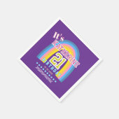 Rainbow 21st Birthday Purple Serviette (Ecke)