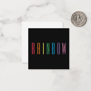RAINBOW 2,5" quadratische flache Karte / Schwarz