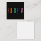 RAINBOW 2,5" Square Flat Card / Black Mitteilungskarte (Vorne/Hinten)