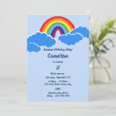 Rainbow 2 Year Old Birthday Party Einladungskarte Einladung (Stehend Vorderseite)