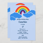 Rainbow 2 Year Old Birthday Party Einladungskarte Einladung (Vorne/Hinten)