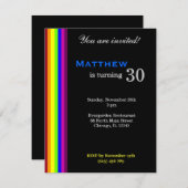 Rainbow 30. Geburtstag Einladung (Vorne/Hinten)