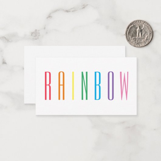 RAINBOW 3,5 x 2 Flachkarte Mitteilungskarte (Vorderseite/Rückseite Beispiel)
