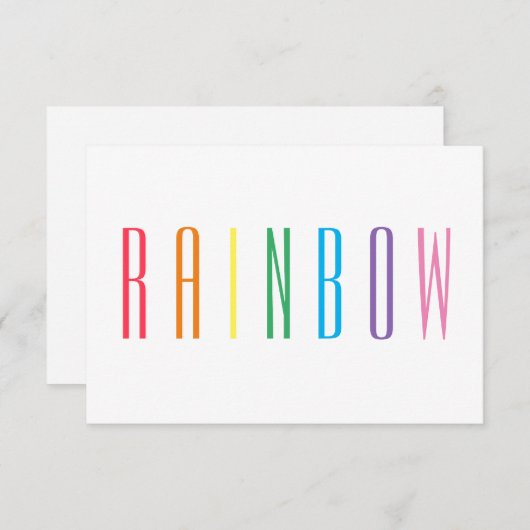 RAINBOW 3,5 x 5 Flachkarte Mitteilungskarte (Vorne/Hinten)