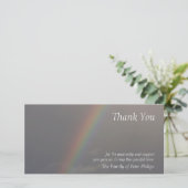 Rainbow 3 Beileid Vielen Dank Foto Card Dankeskarte (Stehend Vorderseite)