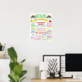 Rainbow 3 Birthday Plakatwand Mädchen Poster (Heimbüro)