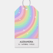 Rainbow 3. Geburtstag Buntes Drittes Geschenkanhänger (Rückseite)