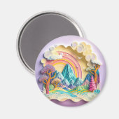 Rainbow 3D-Illustrations-Imitate Magnet (Vorderseite/Rückseite)