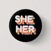 Rainbow 3D Retro Button (Vorderseite)