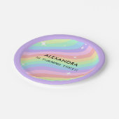 Rainbow 3rd Birthday Colorful Third Party Pappteller (Schrägansicht)