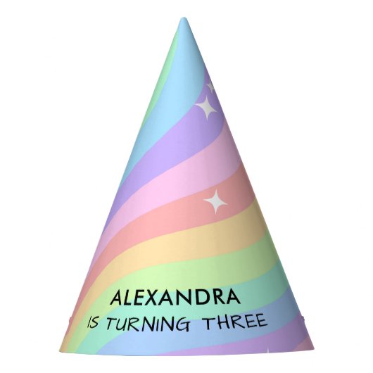 Rainbow 3rd Birthday Colorful Third Partyhütchen (Vorderseite)