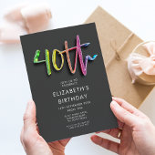 Rainbow 40. Geburtstag Einladung