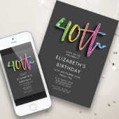 Rainbow 40. Geburtstag Einladung