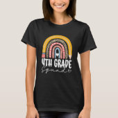 Rainbow 4th Fourth Grade Squad For Teachers Back T T-Shirt (Vorderseite)