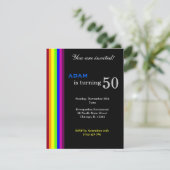 Rainbow 50. Geburtstag Einladung (Stehend Vorderseite)