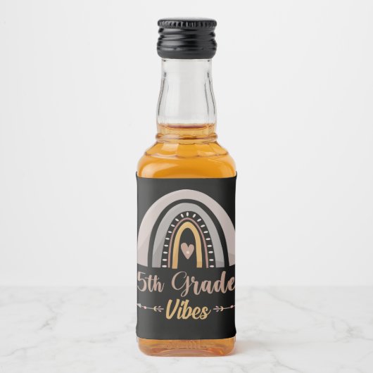 Rainbow 5. Klasse Vibes Rainbow Zurück zur Schule Alkoholflaschenetikett (Vorderseite)