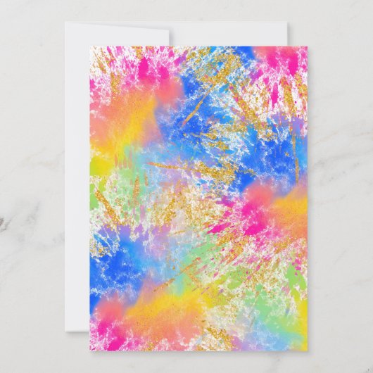 Rainbow 5th Birthday Invitation Einladung (Rückseite)