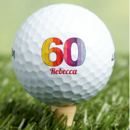 Rainbow 60. Geburtstag Golfer 60 Jahre Party glück Golfball