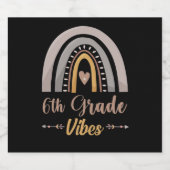 Rainbow 6. Klasse Vibes Rainbow Zurück zur Schule Bierflaschenetikett (Einzelnes Label)