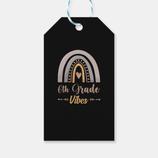 Rainbow 6. Klasse Vibes Rainbow Zurück zur Schule Geschenkanhänger (Vorderseite)