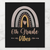 Rainbow 6. Klasse Vibes Rainbow Zurück zur Schule Weinetikett (Einzelnes Label)